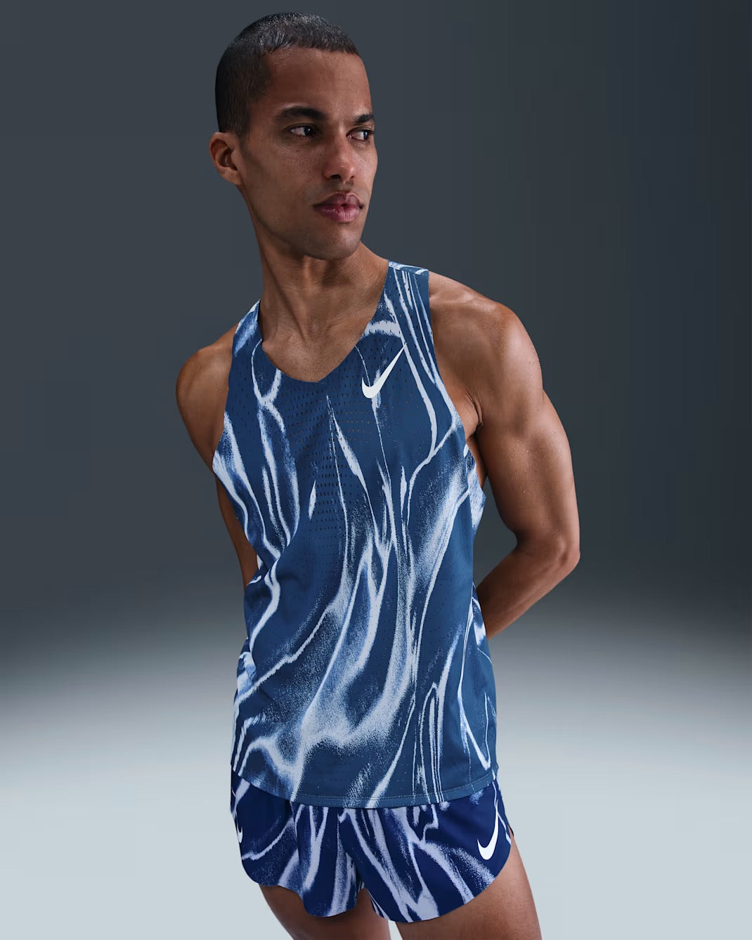 AeroSwift Men's Dri-FIT ADV Singlet - Coastal Blue/White – Run