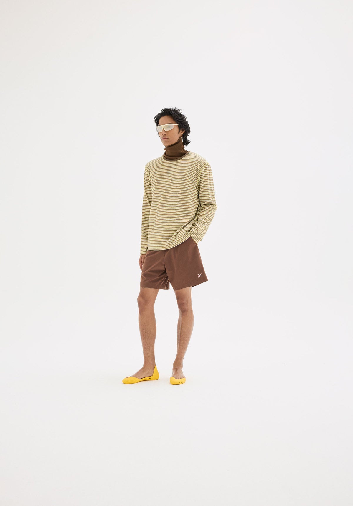 District Vision Long Sleeve Stripe Tee Men Yellow Stripe