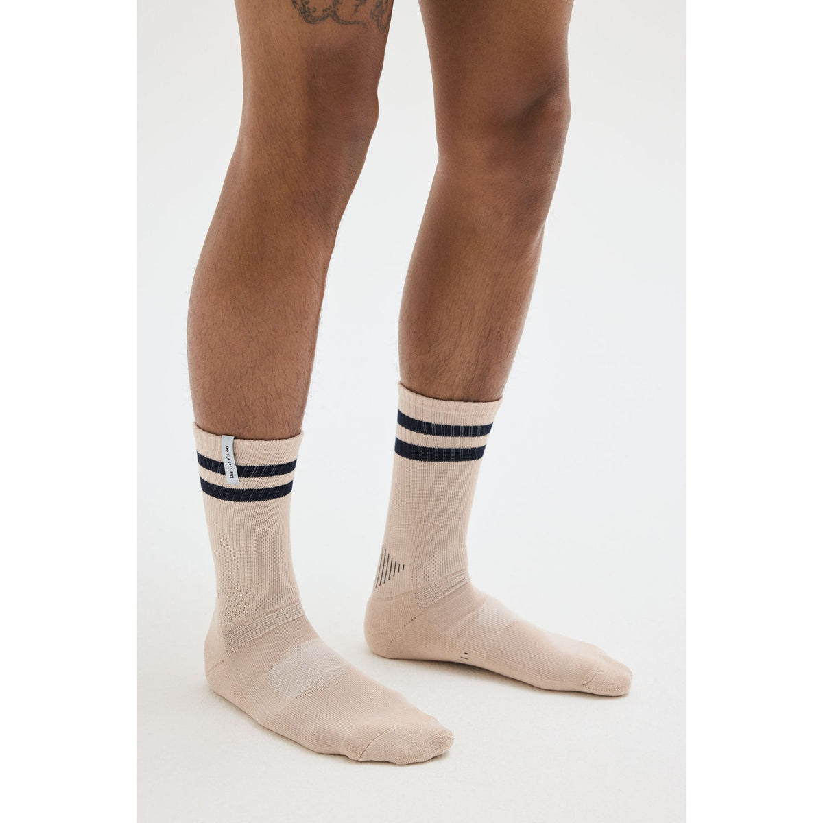 District Vision Zonal Organic Cotton Socks, Lilac Grey/Navy