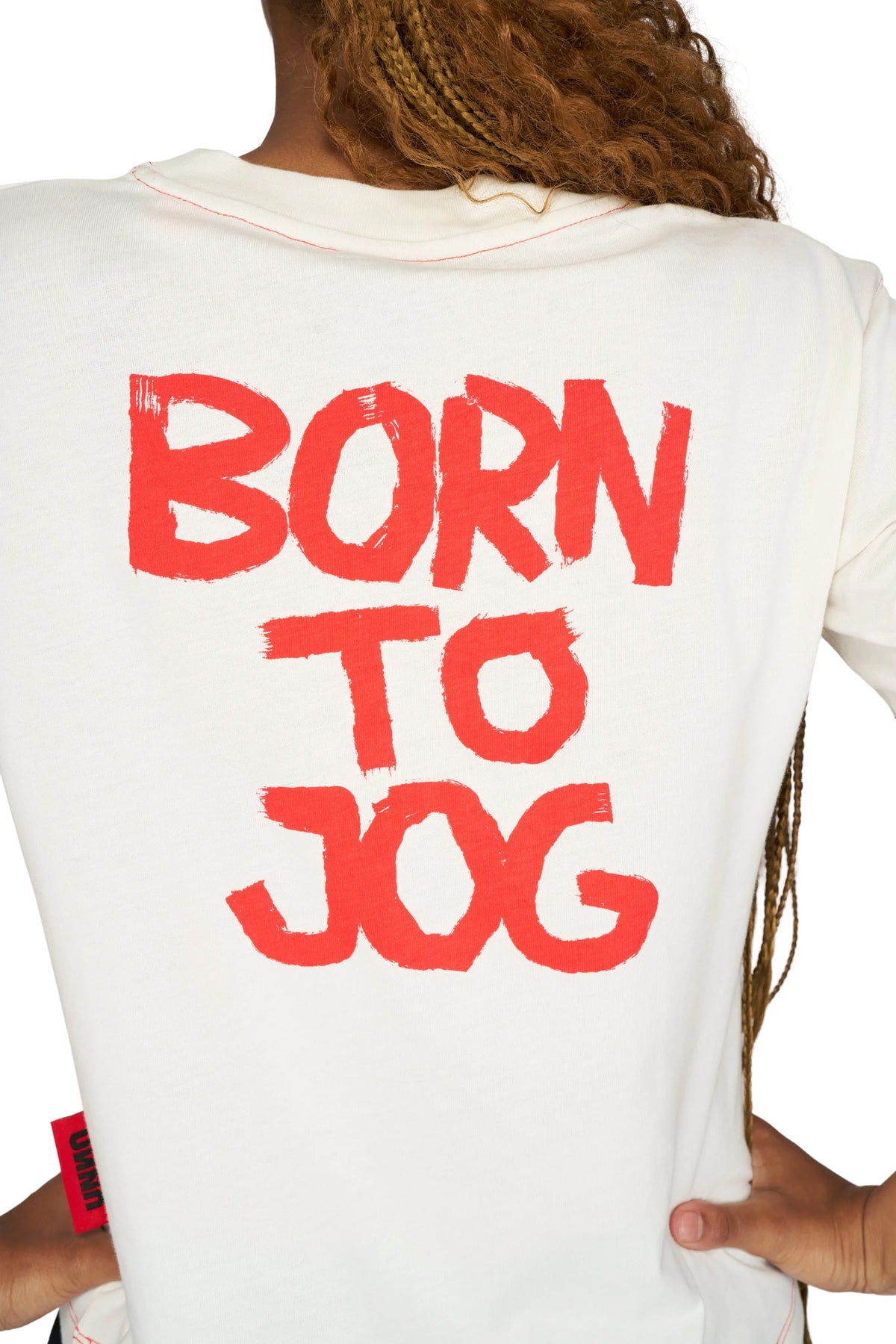 UNNA Born To Jog Tee Women Vanilla White