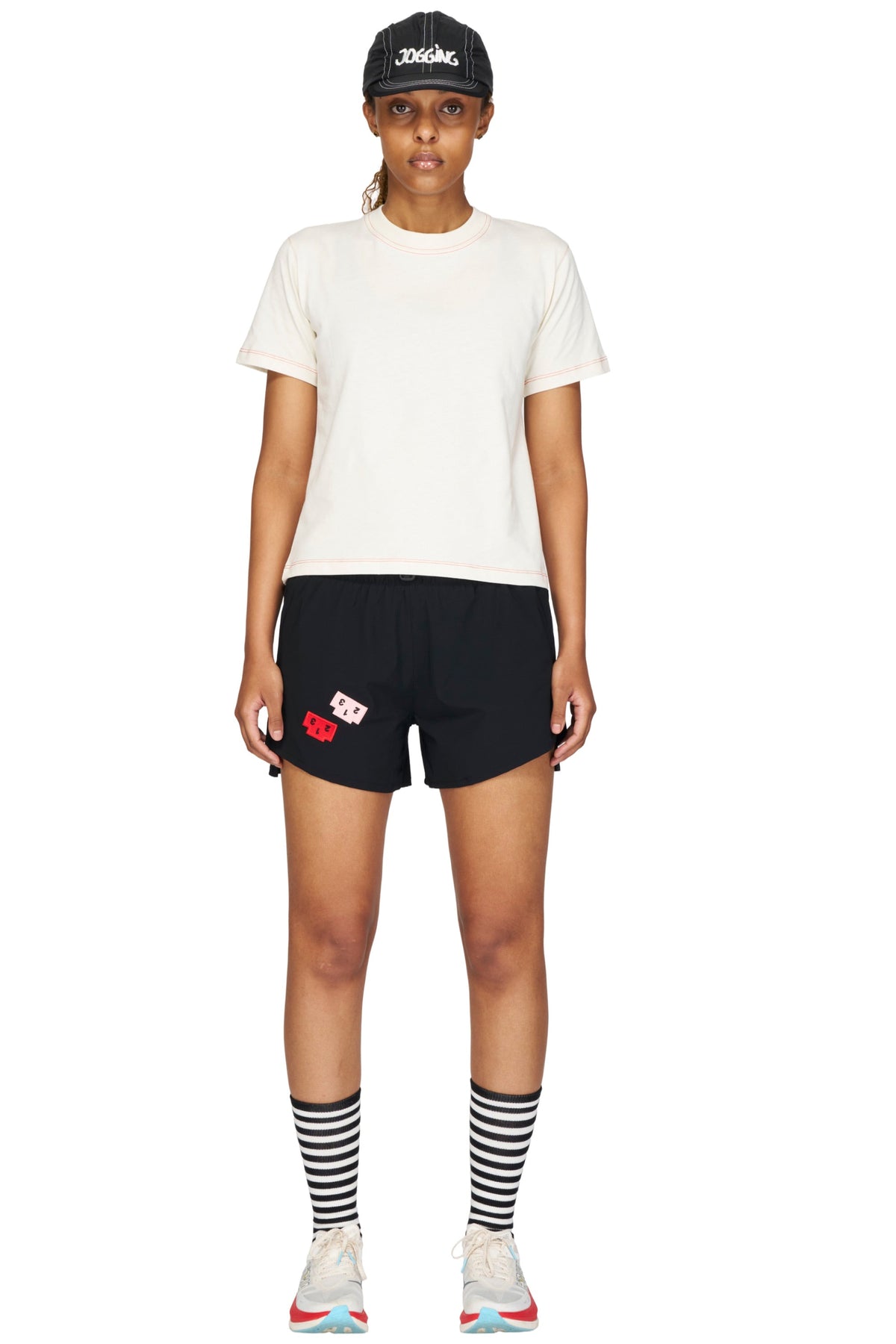UNNA Born To Jog Tee Women Vanilla White