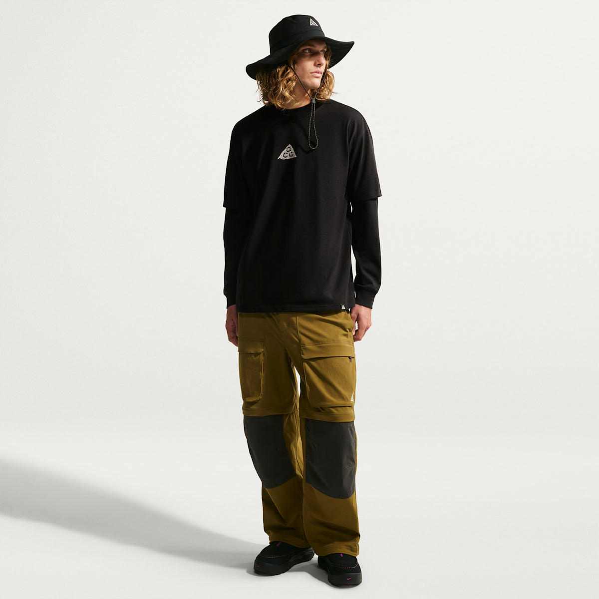ACG Men's Dri FIT T Shirt in Black/Light Orewood Brown
