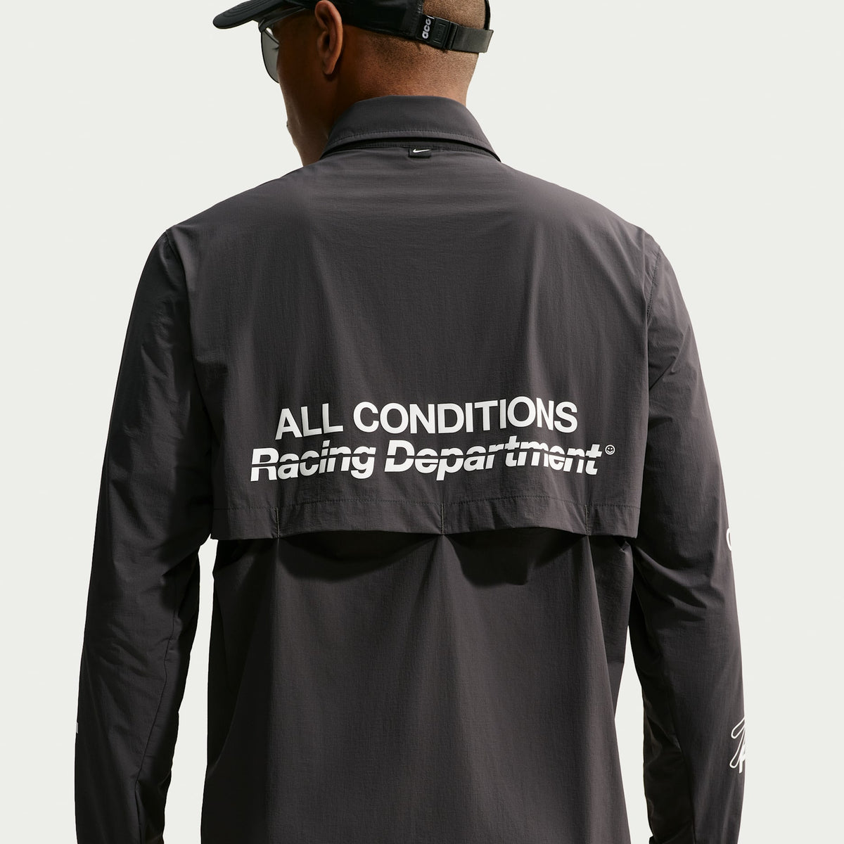 ACG Aireez Men's UV Protection Button Up Long Sleeve Graphic Top in Dark Smoke Grey/White