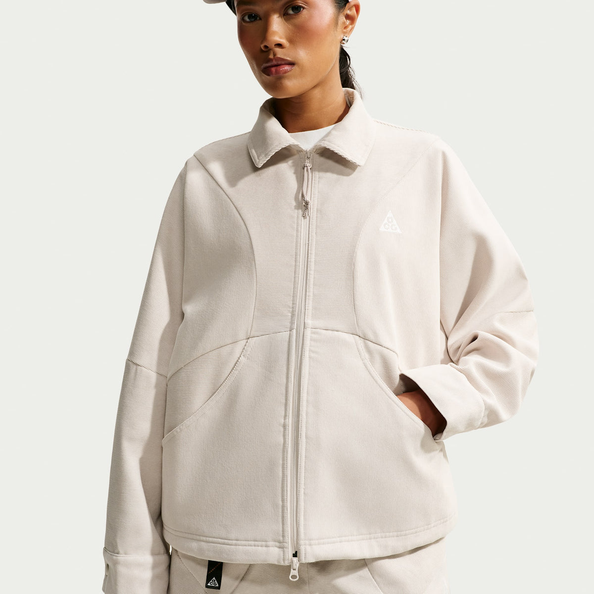 ACG Dolomiti Corduroy Jacket in Light Orewood Brown/Light Crimson/Summit White