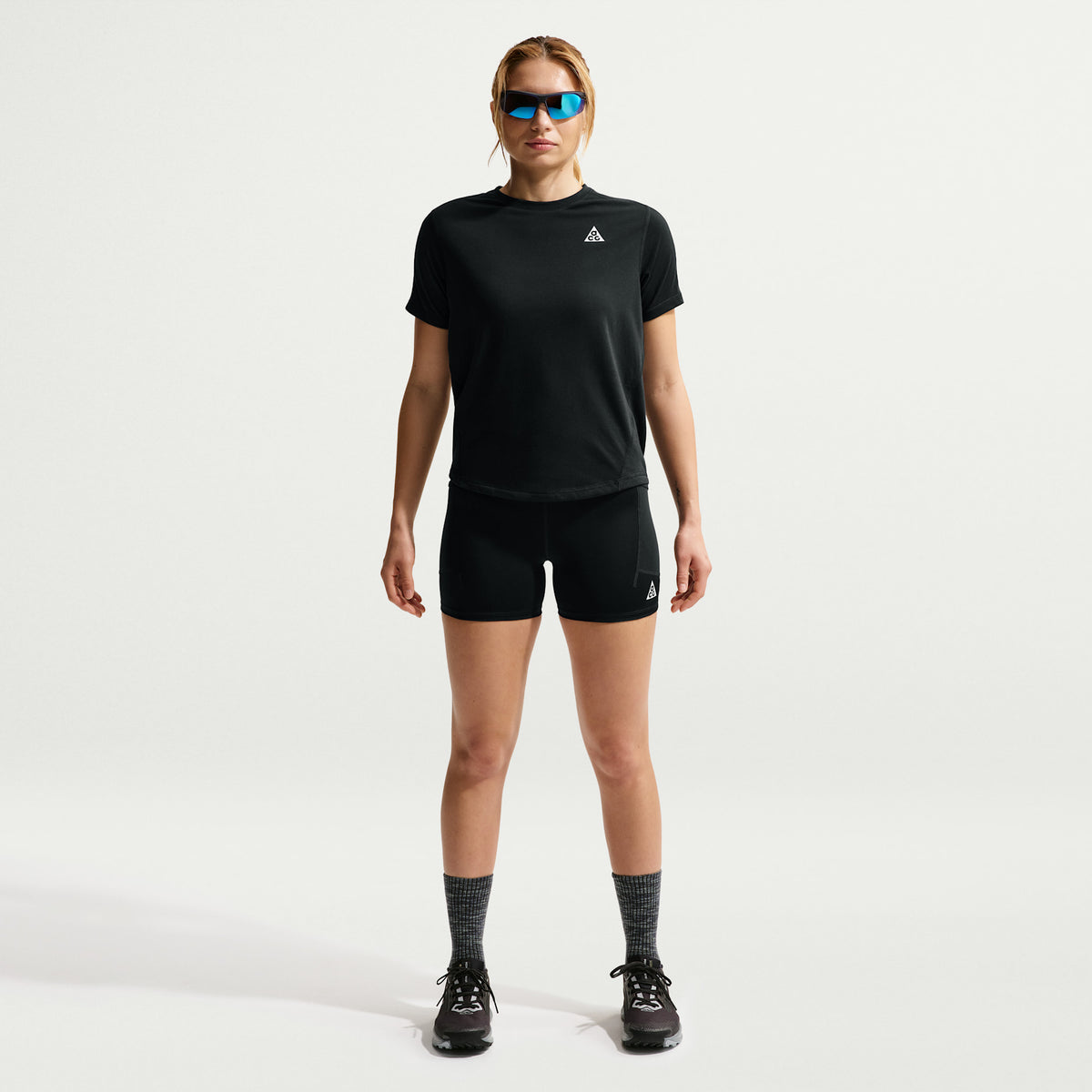 ACG Women's Dri FIT High Waisted Trail Running Shorts in Black/Summit White