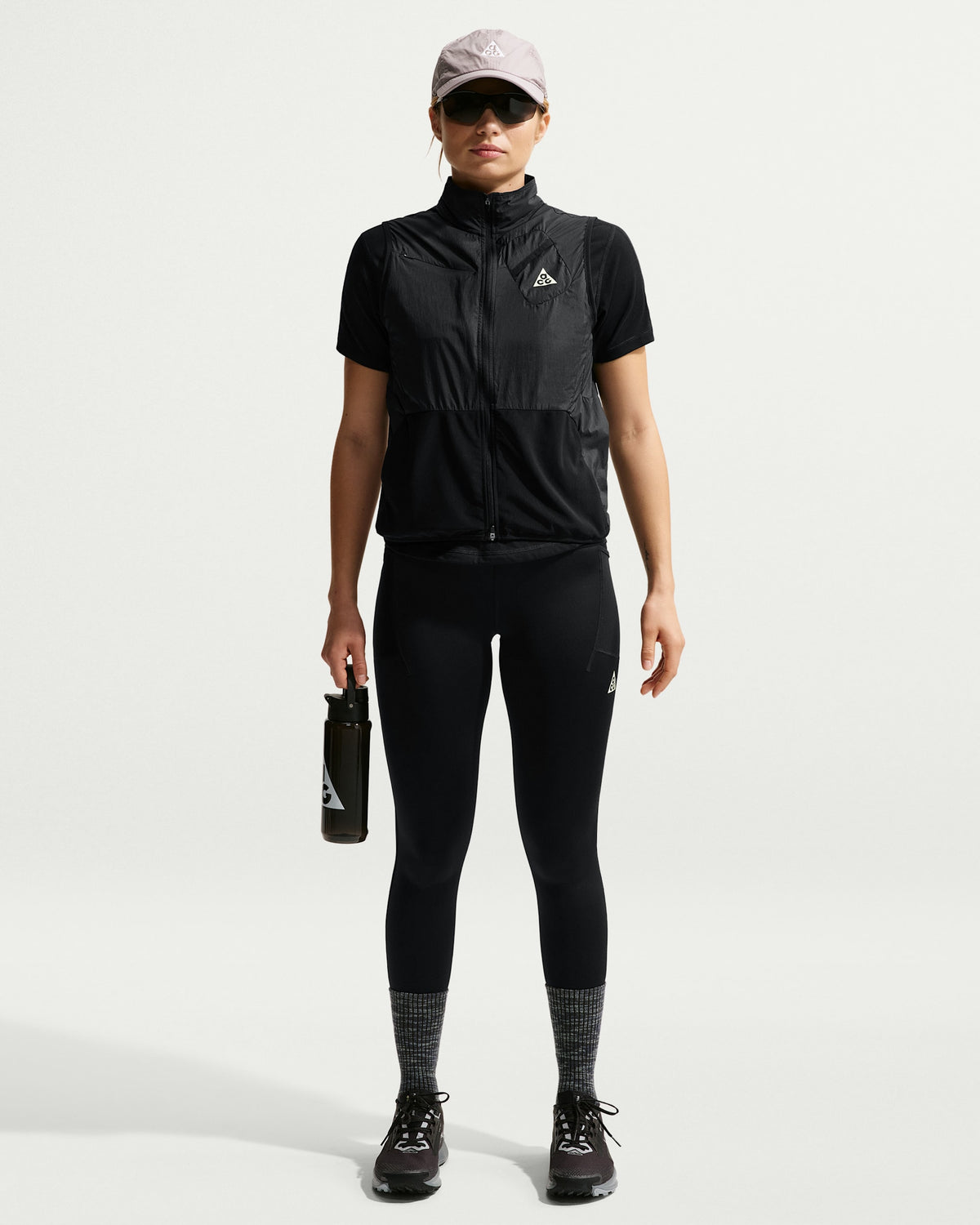 ACG Women's Dri FIT High Waisted 7/8 Trail Running Leggings in Black/Summit White