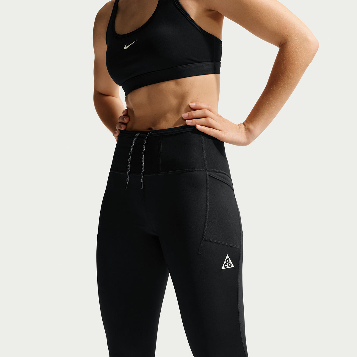 ACG Women's Dri FIT High Waisted 7/8 Trail Running Leggings in Black/Summit White